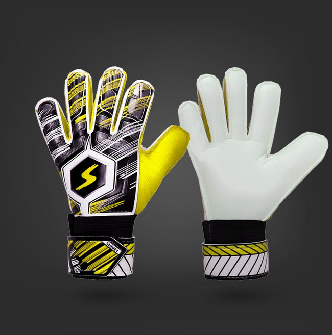 POMTOR 손가락꺾임방지 골키퍼 장갑 핑거세이브 키퍼장갑 축구 장갑 용품, 옐로우, 1개