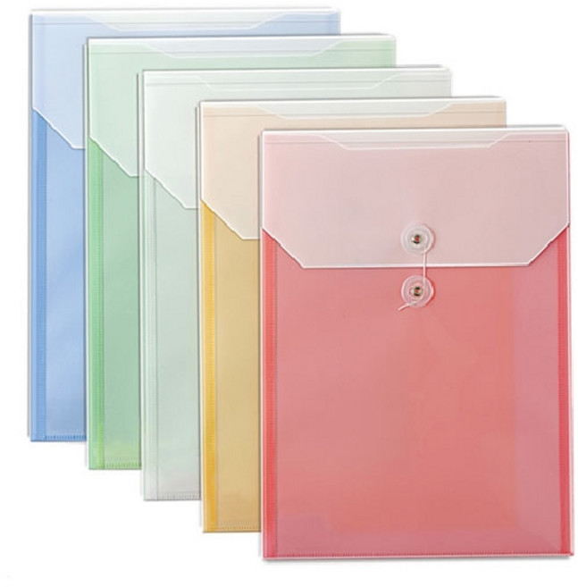 미령문구 PP서류봉투 세로형 10개입 1팩 5가지색상 더블포켓 봉투홀더, 흰색