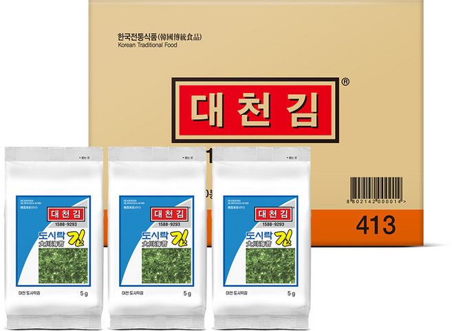 [413] 대천김 도시락김 5g 30봉, 1개