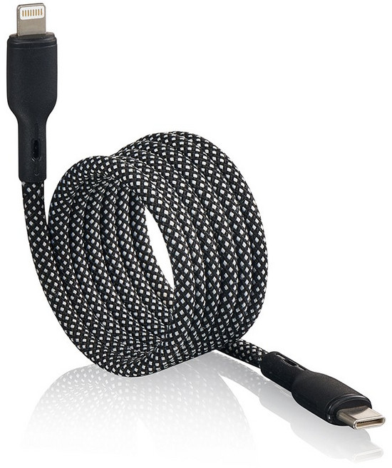 Lightning to Type-C 編織充電線, 黑白格, 1個, 1m