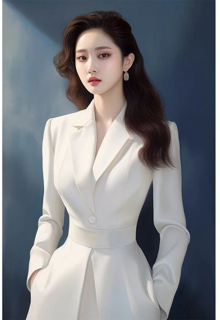 여성 카라넥 정장 원피스 봄 가을 여자 우아한 프렌치 롱 드레스 패션 a라인 기질 원피스 LT