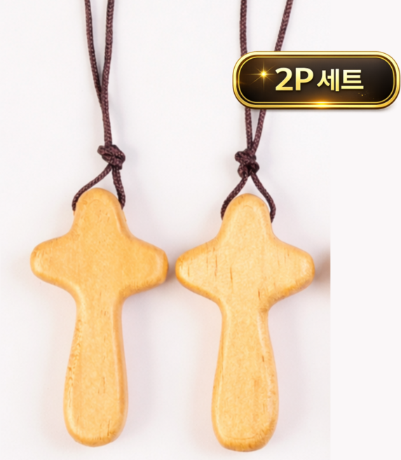 토브몰 원목 십자가 차량걸이 백미러 장식 우드 자동차 감성 인테리어, 2개, 베이지