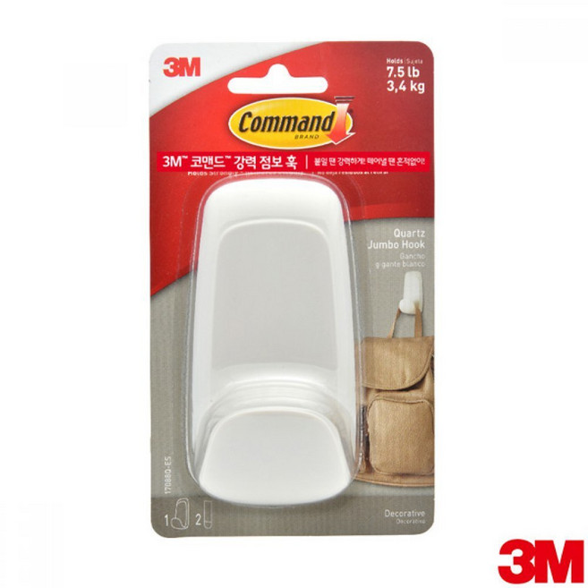 3M 코맨드 강력 점보훅 다용도 벽걸이 17088, 8개