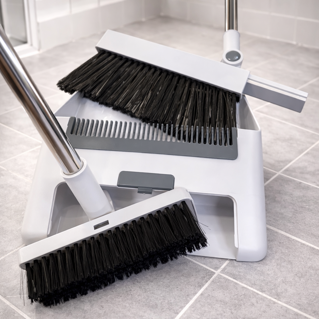 하루하늘 빗자루 쓰레받기 4종세트 가정 업소용 틈새수납 청소도구, 화이트, 1개