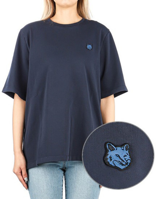 [명품]메종키츠네 23FW LW00106KJ0119 INK BLUE 여성 반팔 티셔츠 LW00106KJ0119INK