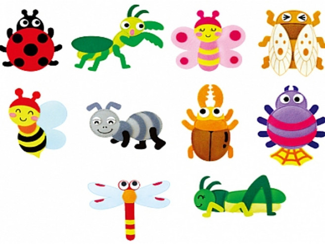 [청양토이] 펠트교육자료 모형류 곤충 10종세트, 1개