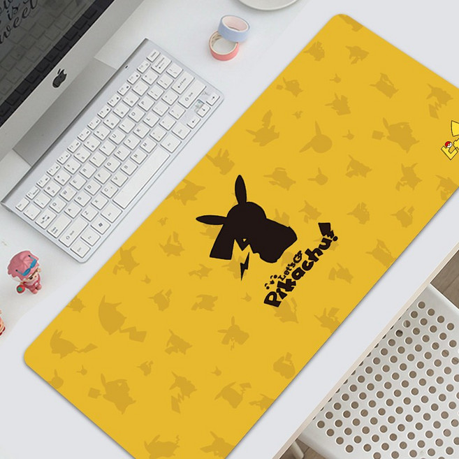 GUYI 형사 피카츄 마우스패드 업무 직장 데일리 공부용 장패드큐티 소녀 만화, 1개, JG-831(가로 90cm 세로 40cm 두께 3mm)