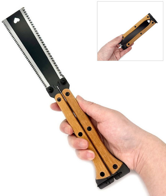 아이베란다 양날 접이식 톱 목공 휴대용 날 140mm, 1개