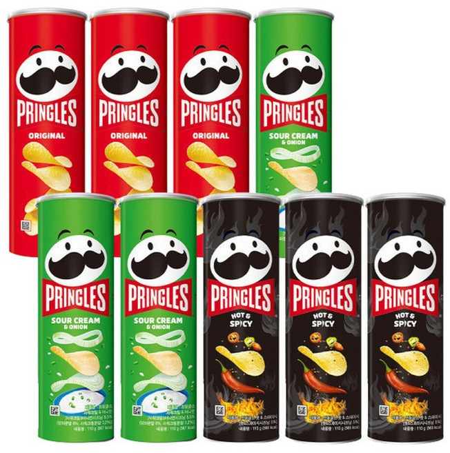 프링글스 110g 3+3+3 (오리지날/양파맛/매운맛)