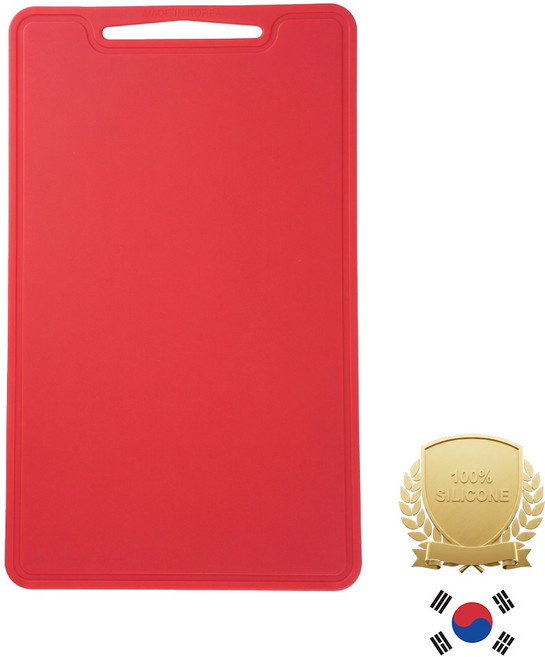 아티즌 쿡 국산 실리콘 도마 컷팅보드 향균 미끄럼 방지 칼자국 논슬립, 1개, 레드