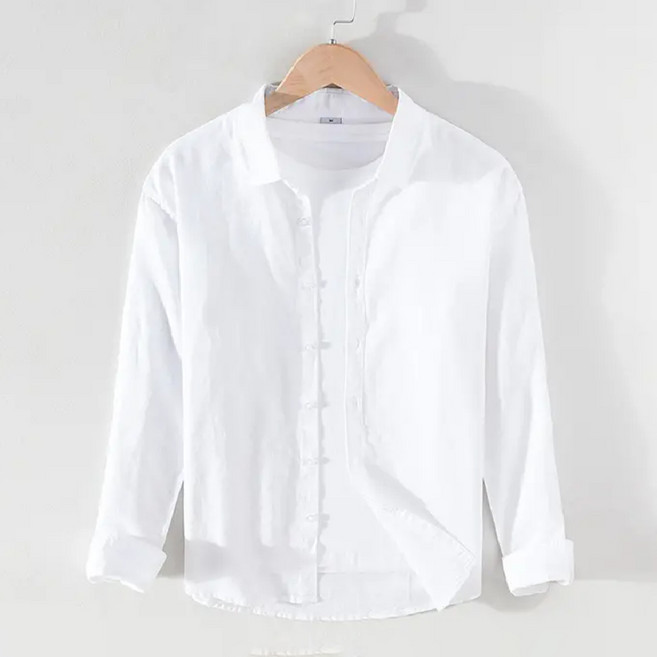 러비블리 남녀공용 면마 셔츠 베이직 긴팔 기본 셔츠