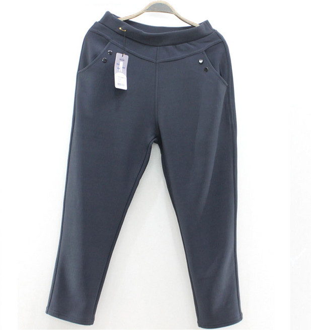 [서울양품점] 여성 마담 단추절개 융털바지 여자 김장바지 방한복 겨울바지