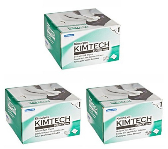 [해외]Kimberly-Clark Professional favg Kimtech Science KimWipes Delicate Task Wipers 4.4 x 8.4 in. 1-ply 3 Box of 280, One Size, One Color, 1개