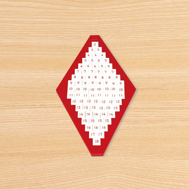 [하나몬테소리] M0098 덧셈 암산판 숫자칩 정리대 - 수교구 숫자교구 몬테소리교구, 1개