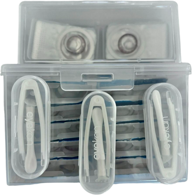 토마토에그 렌즈통 휴대용 원데이 렌즈케이스 흡착봉 세트, 1개, 흰색