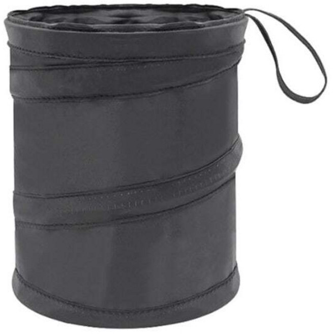 [오소사소] 2단 접이식 16*20cm 차량용 다용도 수납 쓰레기통, 검정, 1개