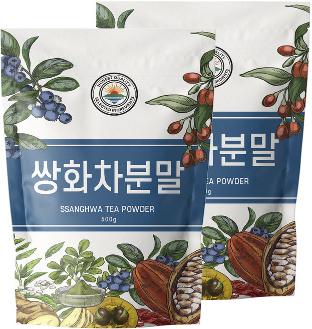 설탕없는 쌍화차 분말 가루, 2개, 1개입, 500g