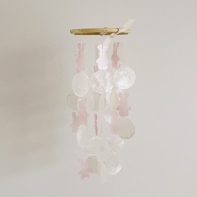 [22USE_0088](쿠팡)호유즈동물원 토끼베이커리 자개모빌 DIY-KIT_핑크(S), 핑크(S)