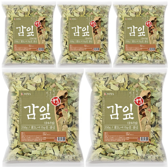 건강중심 국산 말린 감나무잎 감잎 차, 5개, 1개입, 250g