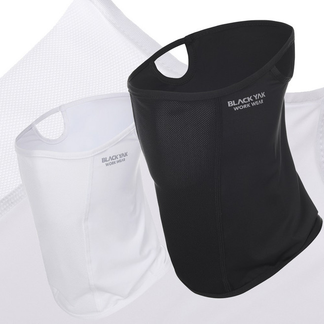 NEW 블랙야크 에어홀 자외선차단마스크 1+1 CBYS1XU905, 1개, 블랙+화이트