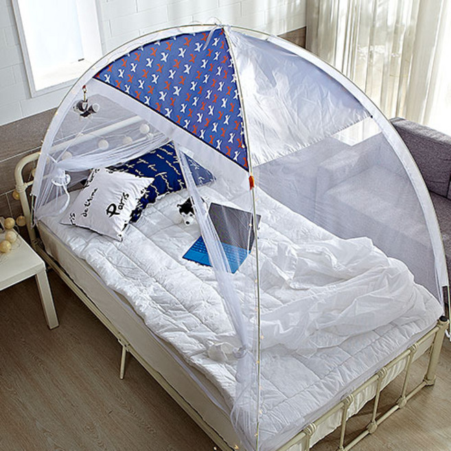 디오 지붕형 원터치 모기장 침대 그늘막 텐트 야외 프리미엄 촘촘한 모기망 방충망, 에어 지붕형 원터치모기장 2문