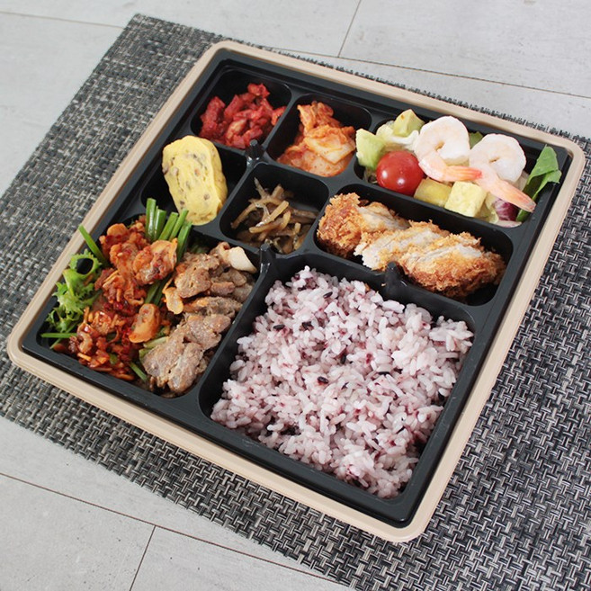 소량-한식도시락셋트 일회용 도시락 덮밥 8칸 프리미엄도시락 포장용기, 1박스, 100세트