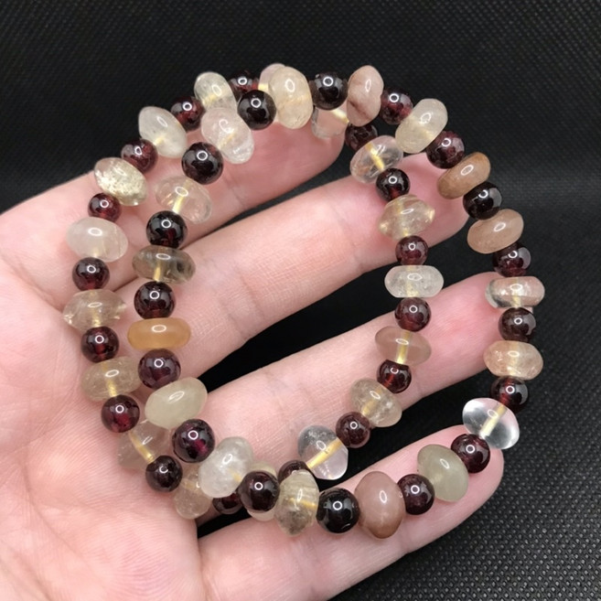 牛老爹 髮晶 算盤珠 手鍊 帶幽靈 扁珠 手串