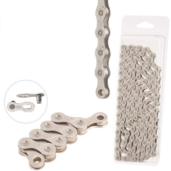 키넬 자전거 교체용 10단 체인 로드 MTB 변속 체인, 1개, 실버