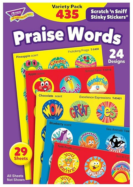 트렌드 포상 스티커 향기가 잘 났습니다 버라이어티 세트 435片 Trend Stinky Stickers Variety Pack Praise Words T-6490