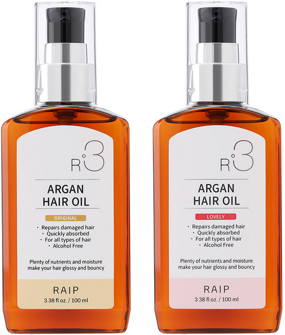라입 R3 아르간오일 헤어에센스 오리지널+러블리, 2개, 100ml