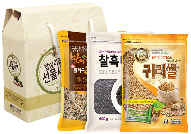 현대농산 참살이 혼합 잡곡 3종 선물세트, 1.7kg, 1박스