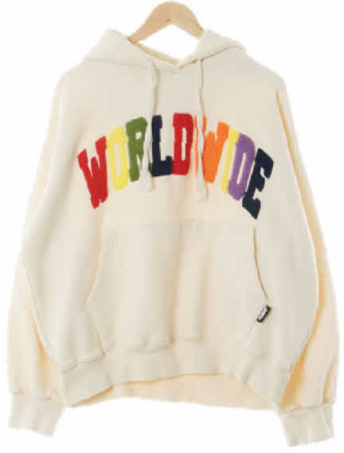 5851 ames 옐로우아이보리 면혼방 월드와일드기모루즈핏후드티 [1]