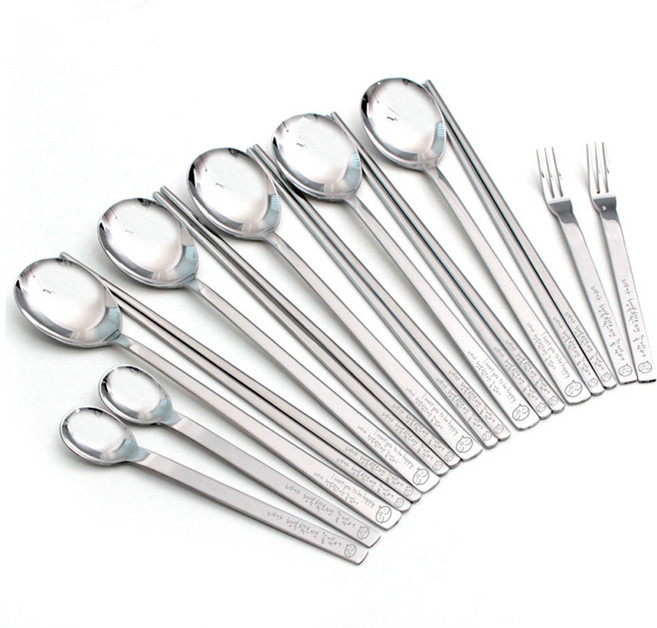 해피니스 수저세트 숟가락5+젓가락5+티스푼2+티포크2 1개 라온누리