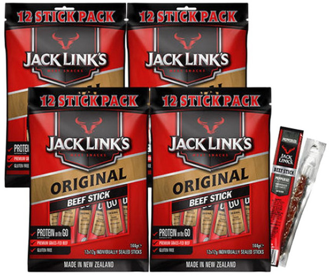 잭링크스 비프스틱 오리지널 12gX12개X4팩(48개) 소고기육포, 4박스, 12g