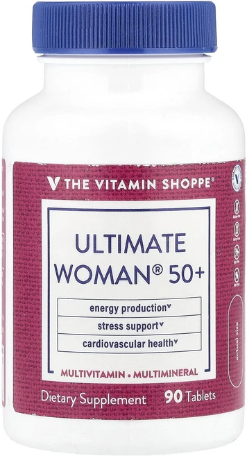 몸관리하세요 겨울입니다 The Vitamin Shoppe Ultimate Woman® 50+ 종합비타민 및 종합 미네랄 90정 특별관리진행, TheVitaminShoppeUltimateWoman5, 1개 - 쿠팡
