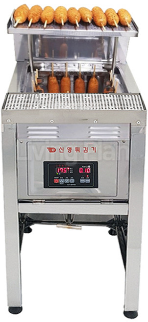 리빙플랜 핫도그튀김기 SY-015HD 디지털튀김기 핫도그18개 (455x605x850/30L)