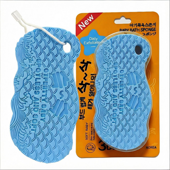 때밀이 스펀지 무통 만능 때지우개, 파란색, 1개, 1개입