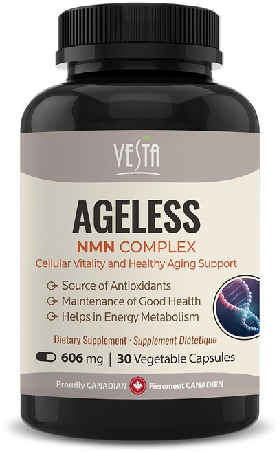 [캐나다 빠른직구] 베스타 항노화 저속노 NMN Complex 606mg 엔엠엔 피세틴 레스베라트롤 3중 시너지 노화영양제 에이지리스 고순도 고함량 1일 1~2캡슐, 1개, 30정
