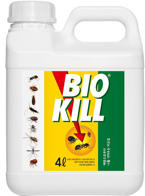 대용량 식물 벌레퇴치 다육이 화분 화초 가정용 해충퇴치제 비오킬, 1박스, 4L