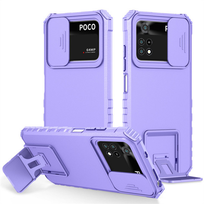 Xiaomi Poco X4 Pro 케이스 충격 방지 갑옷 슬라이드 렌즈 뒷면 커버 Poco Poko Pocco Little X4Pro X 4 Pro 4Pro X4 5G 케이스, [00] For Poco X4 PRO 5G, [00] Purple