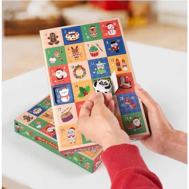 [잇츠K] DIY 크리스마스 어드벤트 캘린더 빈상자 24칸 선물포장 박스, 2개, 진저쿠키