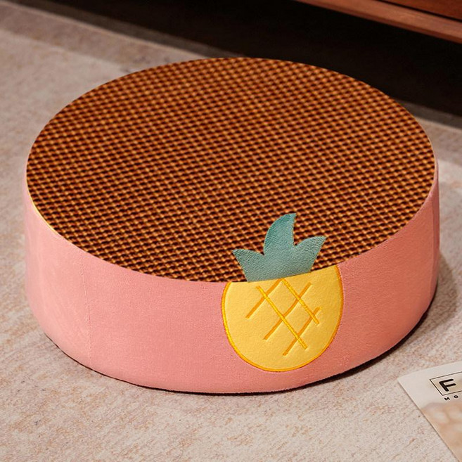 위크앤픽 유아키높이방석 엉덩이방석 푹신한쿠션, 40x40x15cm, 1개, 쿨링 매트 라운드 파인애플