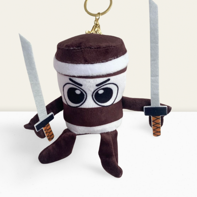 몽드네 이탈리안 브레인롯 인형 키링 열쇠고리, 1개, 카푸치노 아사시노