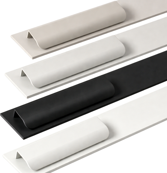 빌드메이트 35mm 라운드 엣지 플랩 히든핸들 1+1 80/120/150/200/300 빌스브로 가구손잡이 싱크대손잡이 붙박이장손잡이, 2개, 포그화이트(80mm)