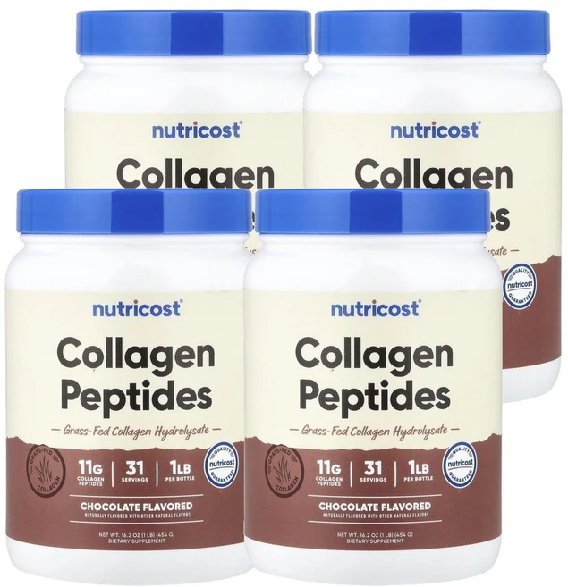 뉴트리코스트 콜라겐 펩타이드 초콜릿 Nutricost Collagen Peptides Chocolate 454g, 4개 - 쿠팡