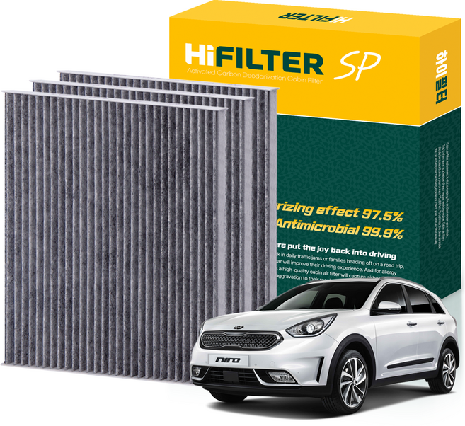 하이필터 기아 자동차 니로 활성탄 에어컨필터, 3개, 니로 (DE) HI-E005