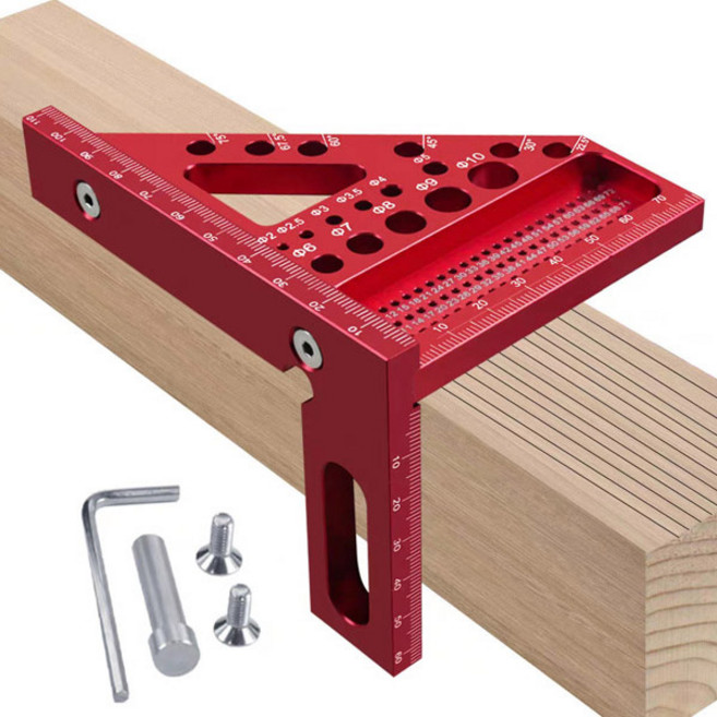 알루미늄 목공 금속 작업 삼각자, 1개, 레드