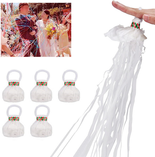 JL매직 인스타감성 폭죽 생일 서프라이즈 필수템 불꽃없는 안전하게 분위기폭팔 생일폭죽 결혼식 인생샷 웨딩 컨페티 파티폭죽 종이폭죽 폭죽 종이 손폭죽 5P, 1세트, 화이트