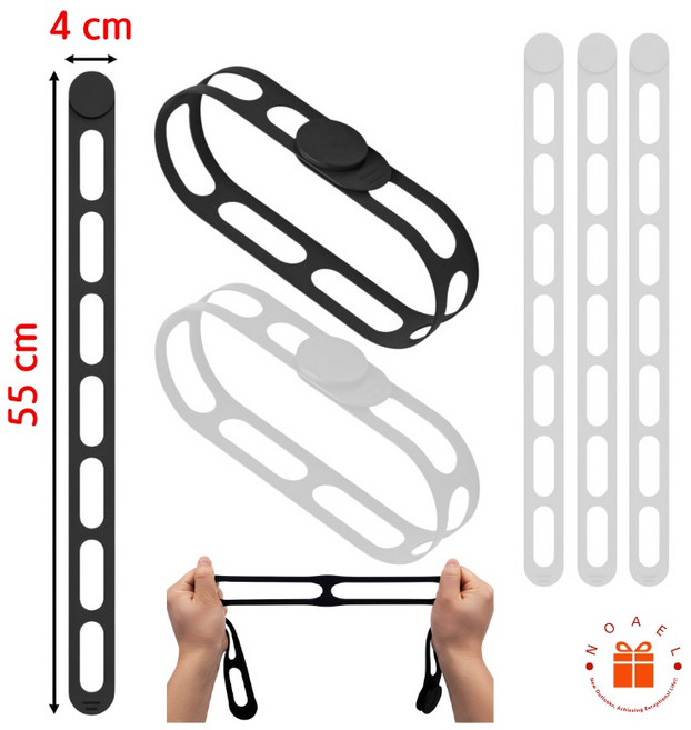 NOAEL 대형 실리콘 타이 밴드 3종세트, 화이트