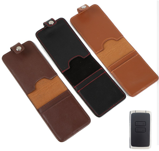 리미트 1+1 르노 삼성 호환 4버튼 A 타입 SM6 QM6 천연 소 가죽 스마트 키케이스, 브라운_카멜